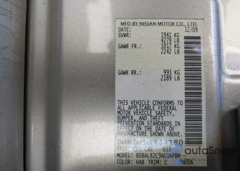 2010 Nissan Altima 2.5 S from USA, damaged, VIN 1N4AL2AP3AN444180